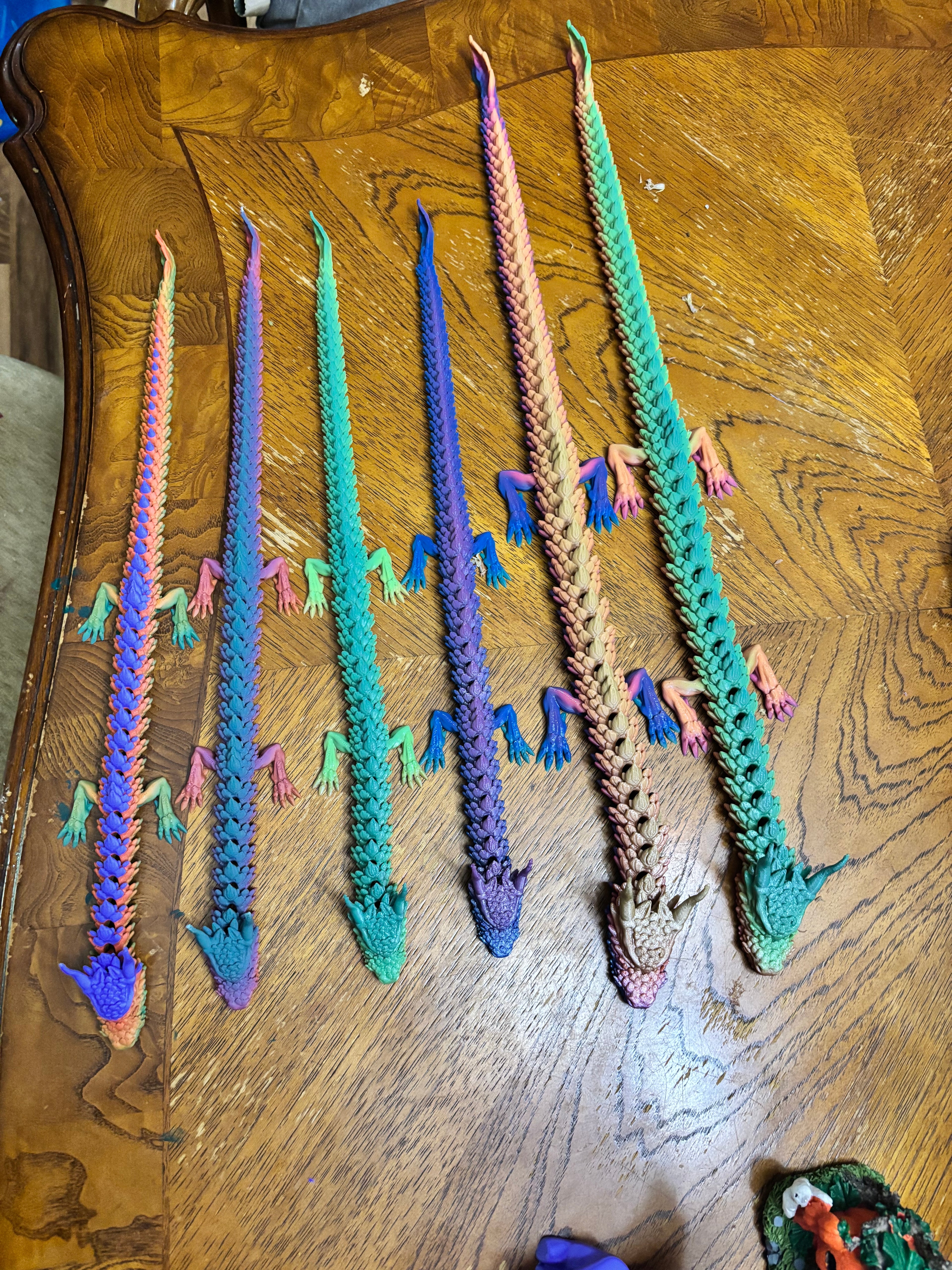 Large Articulating Dragon – 45cm & 60cm Rainbow PLA+ 3D Printed Flexi Dragon – Poseable Fantasy Toy & Collectible