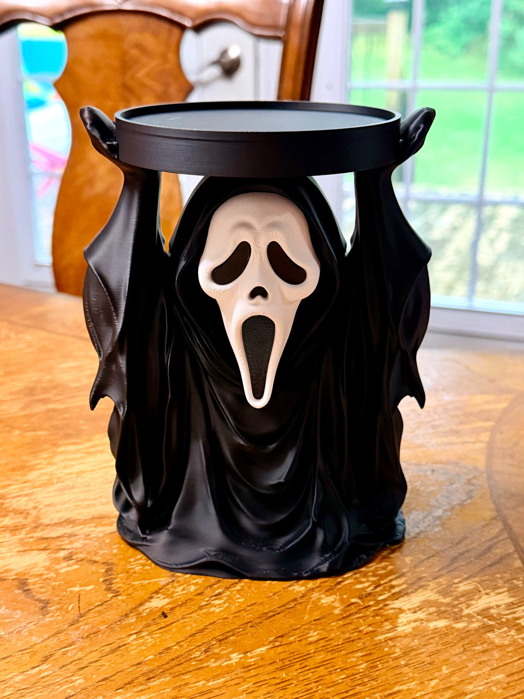 Ghost Face 3D Printed Candle Holder – 100mm Large Candle Stand – Halloween Horror Décor – Multiple Colours