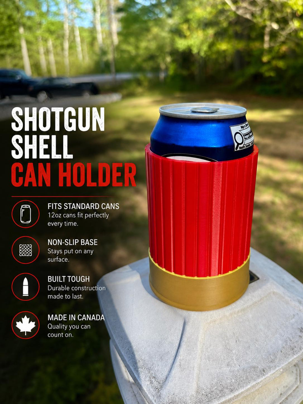 Refroidisseur de canettes Cartouche de Fusil de Chasse | Support de Bière 355 ml (12 oz) & 473 ml (16 oz)