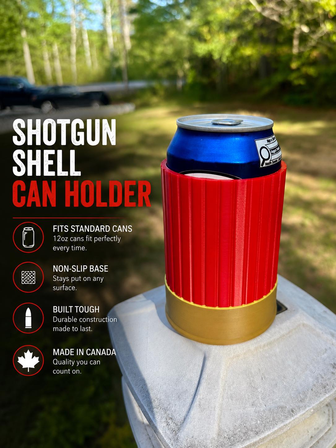 Refroidisseur de canettes Cartouche de Fusil de Chasse | Support de Bière 355 ml (12 oz) & 473 ml (16 oz)
