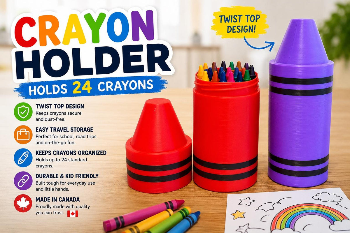 Crayon Holder for Kids | Holds 24 Crayons |Classroom Organizer & Travel Case